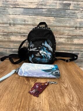 Kipling x Disney Frozen II Wristlet, Mini Bag Backpack, and Bag Charm Bundle